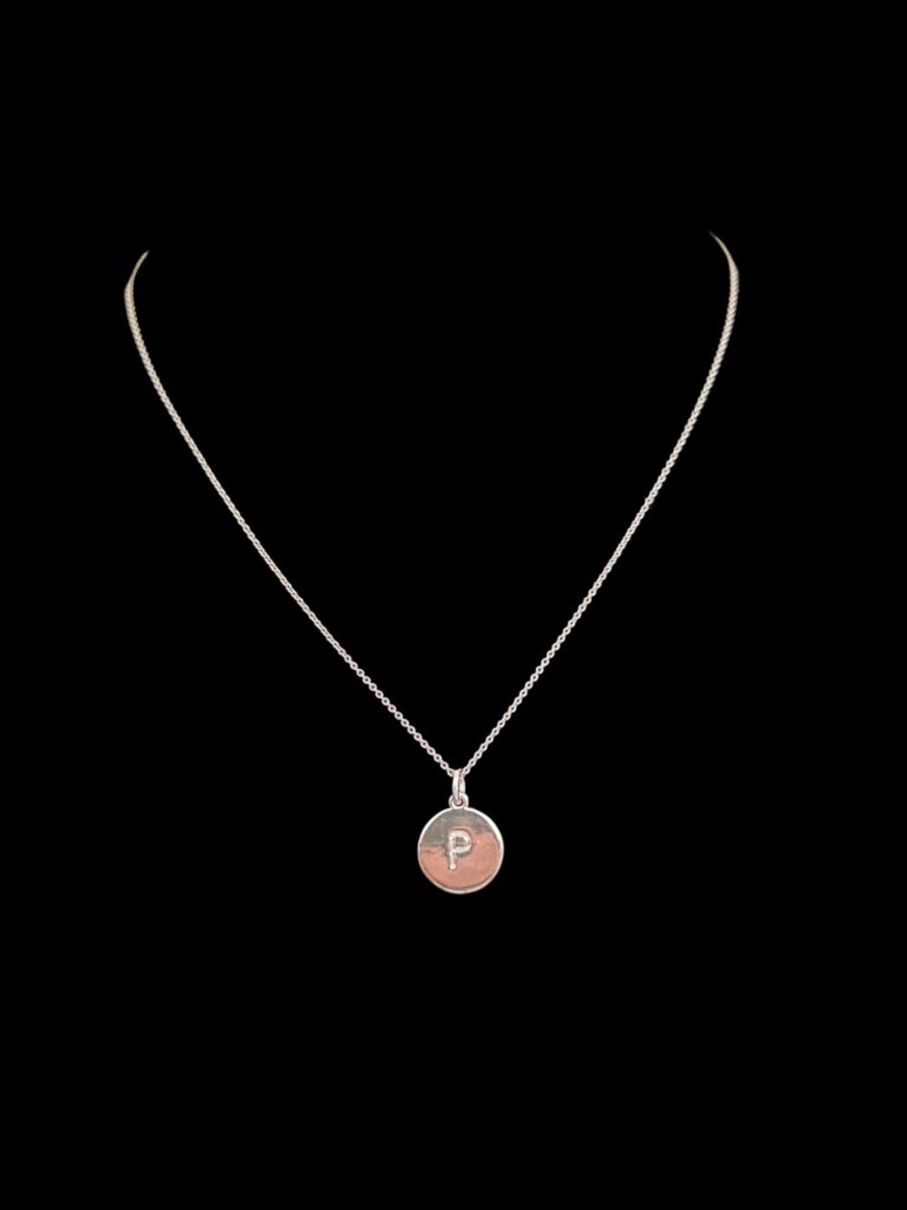 Kate Spade "P" "One in a Million" Reversible Pendant Necklace Silver Plated - Picture 5 of 13
